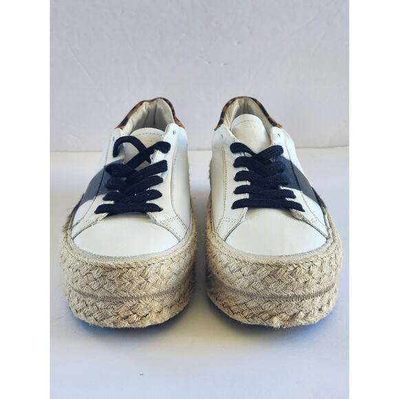 Matisse It Girl Espadrille Sneaker Zebra Print Heel White Black Stripe Sz7 S0080 - Picture 3 of 6